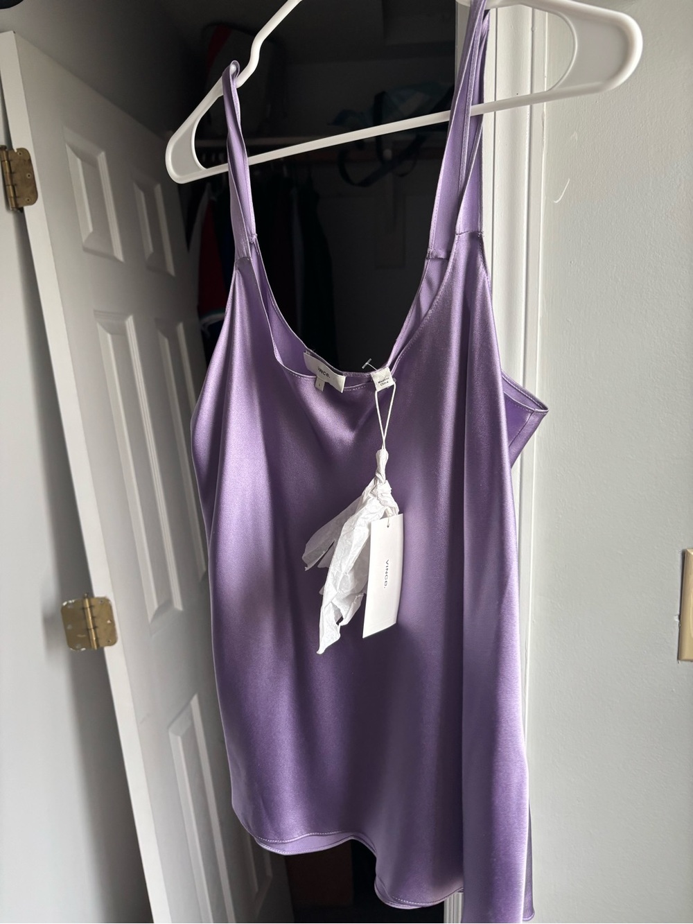 Vince Lilac 100% Silk Tank Top